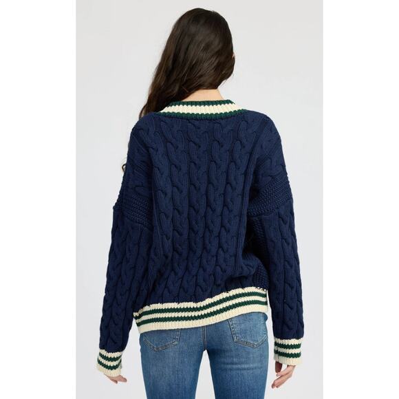 NEW En Saison Spencer Cardigan Size XS Chunky Collegiate Rugby Academia Sweater - Picture 3 of 13